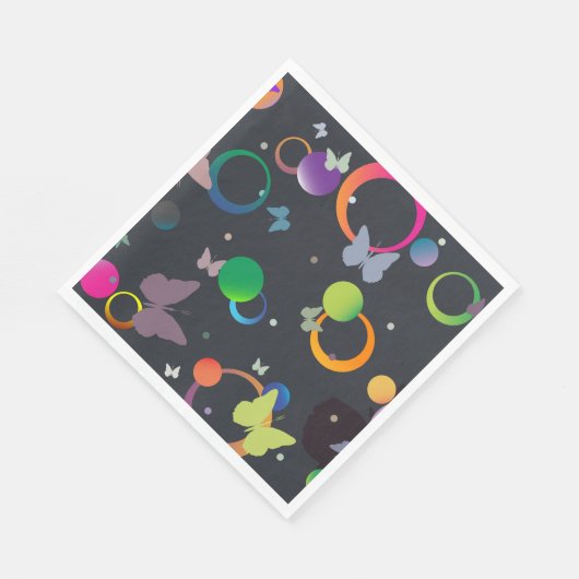 Serviette En Papier Papillons Et Bulles (Coin)