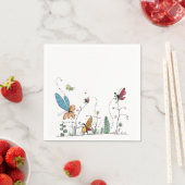 Serviette En Papier papillons et fées thème (En situation)