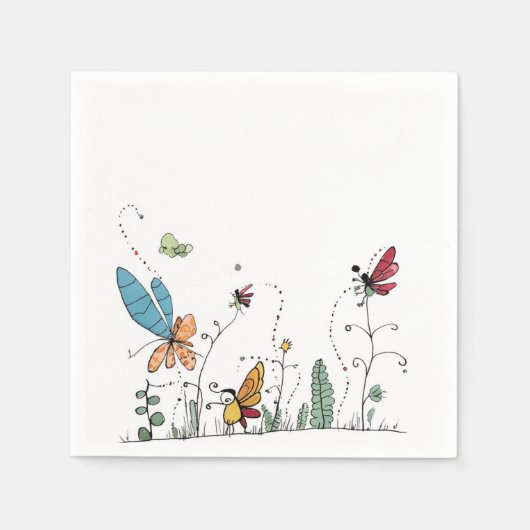 Serviette En Papier papillons et fées thème (Devant)