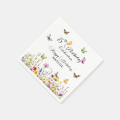 Serviette En Papier Papillons et Fleur sauvage Élégant 75e anniversair (Coin)