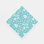Serviette En Papier Papillons Et Fleurs Sur Aqua (Coin)