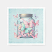 Serviette En Papier Papillons Fantaisistes dans un Pot (Devant)