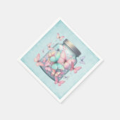 Serviette En Papier Papillons Fantaisistes dans un Pot (Coin)