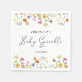 Serviette En Papier Papillons fleurs sauvages Boho Baby Sprinkl (Devant)
