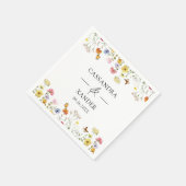 Serviette En Papier Papillons fleurs sauvages Boho Mariage Ampersand (Coin)