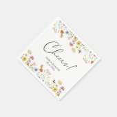 Serviette En Papier Papillons fleurs sauvages Boho Mariage Cheveux (Coin)