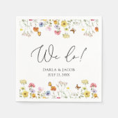 Serviette En Papier Papillons fleurs sauvages Boho Nous faisons Mariag (Devant)