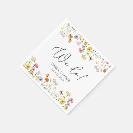 Serviette En Papier Papillons fleurs sauvages Boho Nous faisons Mariag (Coin)