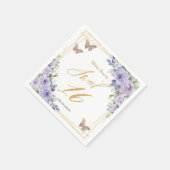 Serviette En Papier Papillons floraux violets Lilac Sweet sixteen d'or (Coin)