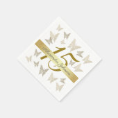 Serviette En Papier Papillons Gold Elegant Quinceanera 15e anniversair (Coin)