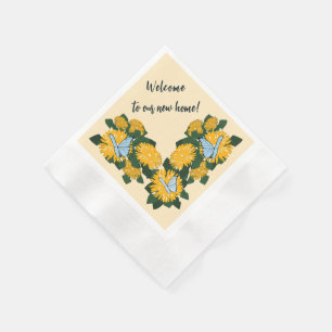 Serviette En Papier Papillons Jaune Pissenlit Bienvenue à la Nouvelle