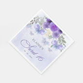 Serviette En Papier Papillons Lilac Rustiques Floraux Violets Sucrés 1 (Coin)