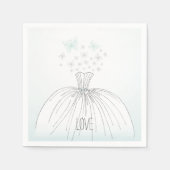 Serviette En Papier Papillons mariages (Devant)