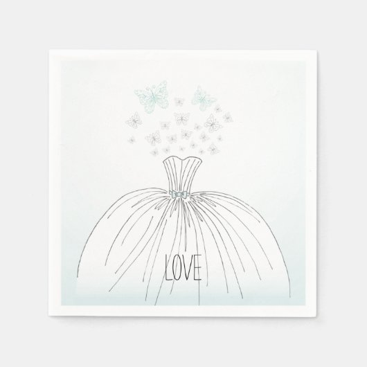 Serviette En Papier Papillons mariages (Devant)