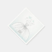 Serviette En Papier Papillons mariages (Coin)