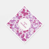 Serviette En Papier Papillons modernes Aquarelle Magenta Rose (Coin)