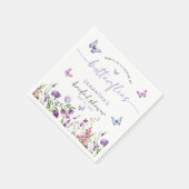 Serviette En Papier Papillons modernes Fête des mariées florale violet (Coin)