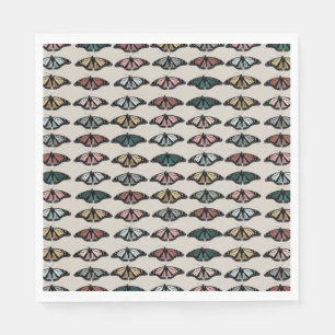 Serviette En Papier Papillons neutres modernes Motif de jardin