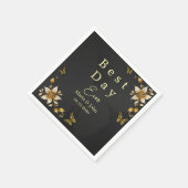 Serviette En Papier Papillons noires élégants Mariage serviettes (Coin)