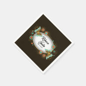 Serviette En Papier Papillons Oval Or Noir Moderne Boho (Coin)