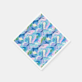 Serviette En Papier Papillons Preppy Motif bleu rose vert (Coin)