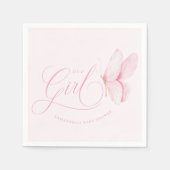Serviette En Papier Papillons rose Fille Baby shower Papier serviettes (Devant)