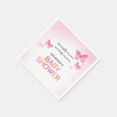 Serviette En Papier Papillons roses Baby shower fille (Coin)