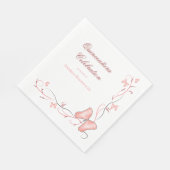 Serviette En Papier Papillons roses & Flèches Quinceañera (Coin)