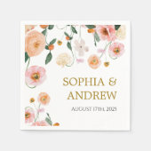 Serviette En Papier Papillons roses Fleurs Mariages serviettes (Devant)