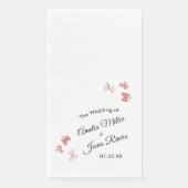 Serviette En Papier Papillons roses Jardin Romantique Simple Mariage (Devant)