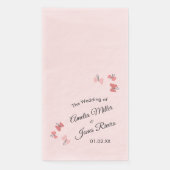 Serviette En Papier Papillons roses Jardin Romantique Simple Mariage B (Devant)