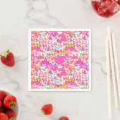 Serviette En Papier Papillons, roses multiples et profondes (En situation)