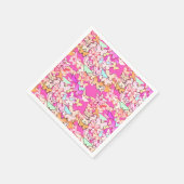 Serviette En Papier Papillons, roses multiples et profondes (Coin)