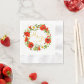 Serviette En Papier Papillons rouges Marguerites jaunes blancs Fleur W (En situation)