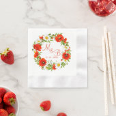 Serviette En Papier Papillons rouges Marguerites jaunes blancs Fleur W (En situation)