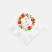 Serviette En Papier Papillons rouges Marguerites jaunes blancs Fleur W (Coin)