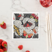 Serviette En Papier Papillons sur hydrangea blanc (En situation)