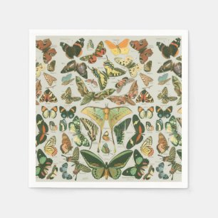 Serviette En Papier Papillons Vintages papillons d'antiquités Art