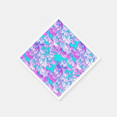Serviette En Papier Papillons, violet et turquoise (Coin)