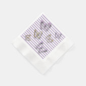 Serviette En Papier Papillons violets et dorés Cocktail serviettes (Coin)