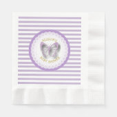 Serviette En Papier Papillons violets et dorés, serviettes de déjeuner (Devant)