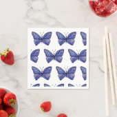 Serviette En Papier Papillons violets serviettes (En situation)