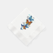 Serviette En Papier Papillons volants Morpho et Monarch (Coin)