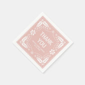 Serviette En Papier Pappel rose or picado Merci bébé fille douche (Coin)