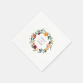 Serviette En Papier Paprika Bourgogne Flore personnalisée Napkin (Coin)