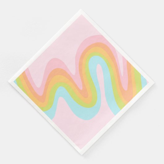 Serviette En Papier Pâque arc-en-ciel pastel (Coin)