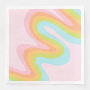 Serviette En Papier Pâque arc-en-ciel pastel