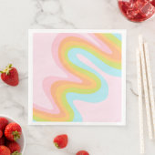 Serviette En Papier Pâque arc-en-ciel pastel (En situation)
