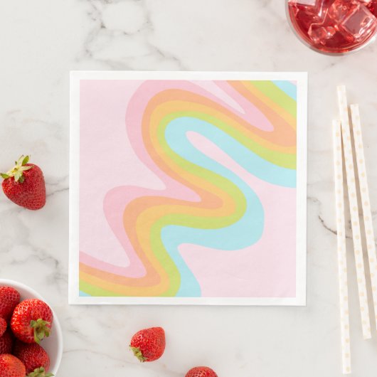 Serviette En Papier Pâque arc-en-ciel pastel (En situation)