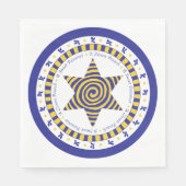 Serviette En Papier Pâques Blancs Serviettes Standard "Bleu/Jaune Etoi (Devant)